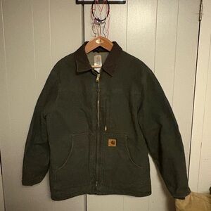 Carhartt Sherpa-Lined Work Jacket Men’s XL Green | Full Zip Duck Canvas